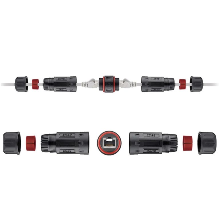 rj45 conexao ip68 femea-femea
